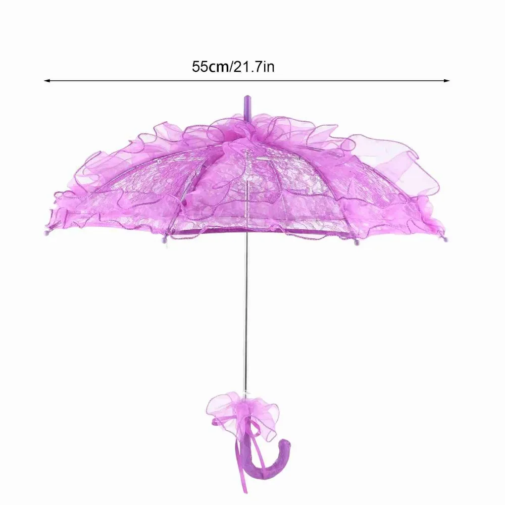 Color lace Lace umbrella Bride umbrella Stage Prop Umbrella (Purple)