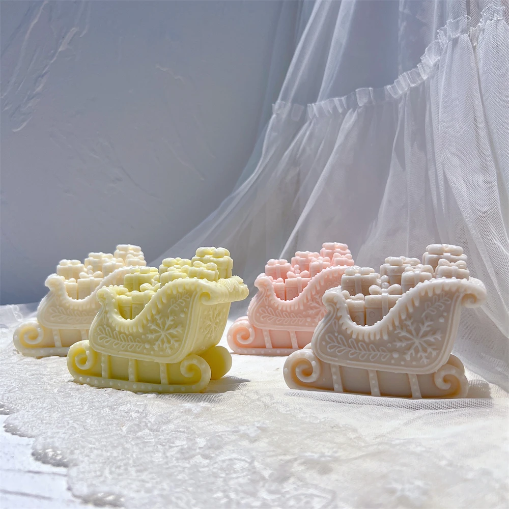 Christmas Santa's Sleigh Silicone Mold With Gift Boxes Christmas Sled Candle Mold Christmas Decoration Family Christmas Gift - Image 6