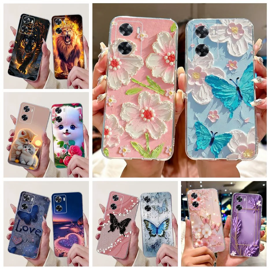 For Oppo A57 4G Case Oppo A57s CPH2385 Stylish Painted Cover Clear Silicone Phone Case For Oppo A57e A 57 OppoA57 s Fundas Coque