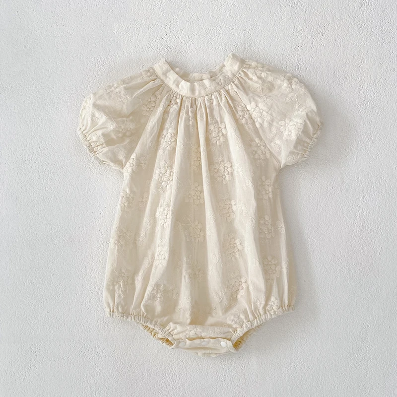 0-3Yrs Sommer Baby Kleidung Neugeborene Mädchen Strampler Baumwolle Stickerei Baby Mädchen Bodysuit Infant Mädchen Outfits Mädchen Body Koreanische