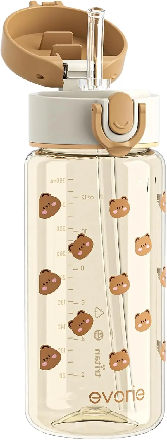 

Детская бутылка для воды Tritan, 13 унций, не содержащая BPA, герметичная соломенная чашка для школы