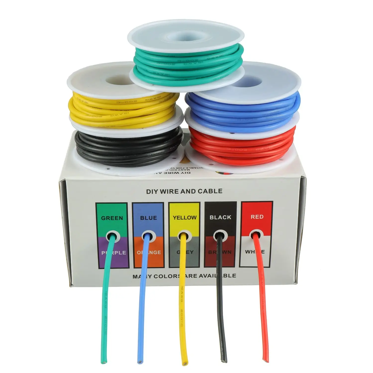 

16 AWG Silicone Wire Kit 5 Colors 65.6ft with Heat Shrink Tubings & Wire Stripper, Flexible 600V Tinned Copper Stranded Wire for