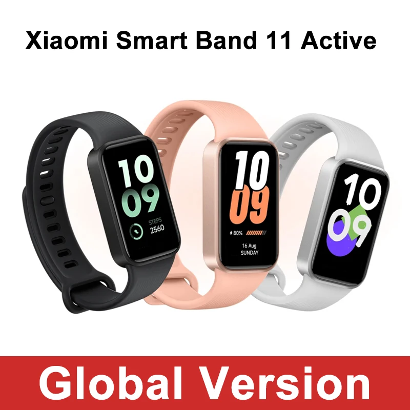 Global Version Xiaomi Smart Band 11 Active Up to 21-day battery life 5ATM Water Resistance Stylish Merallic Finish 