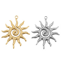 4pcs/lot Stainless Steel Gold Vintage Large Sun Flower Charms Pendant for DIY Earring Necklace Jewelry Making Accessorie Finding