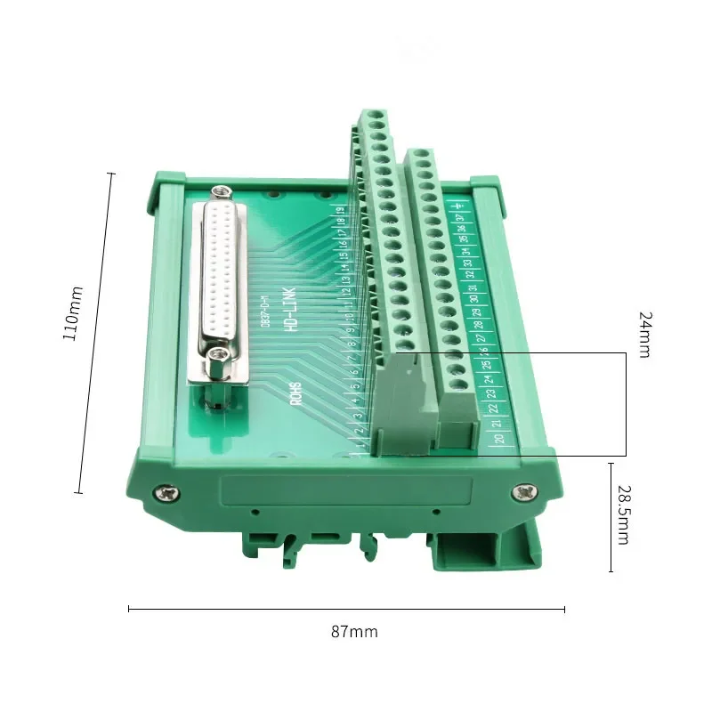 DB37 37 Pin D-SUB DR-37 Male/Female Signals Terminal PCB Breakout Module Connector