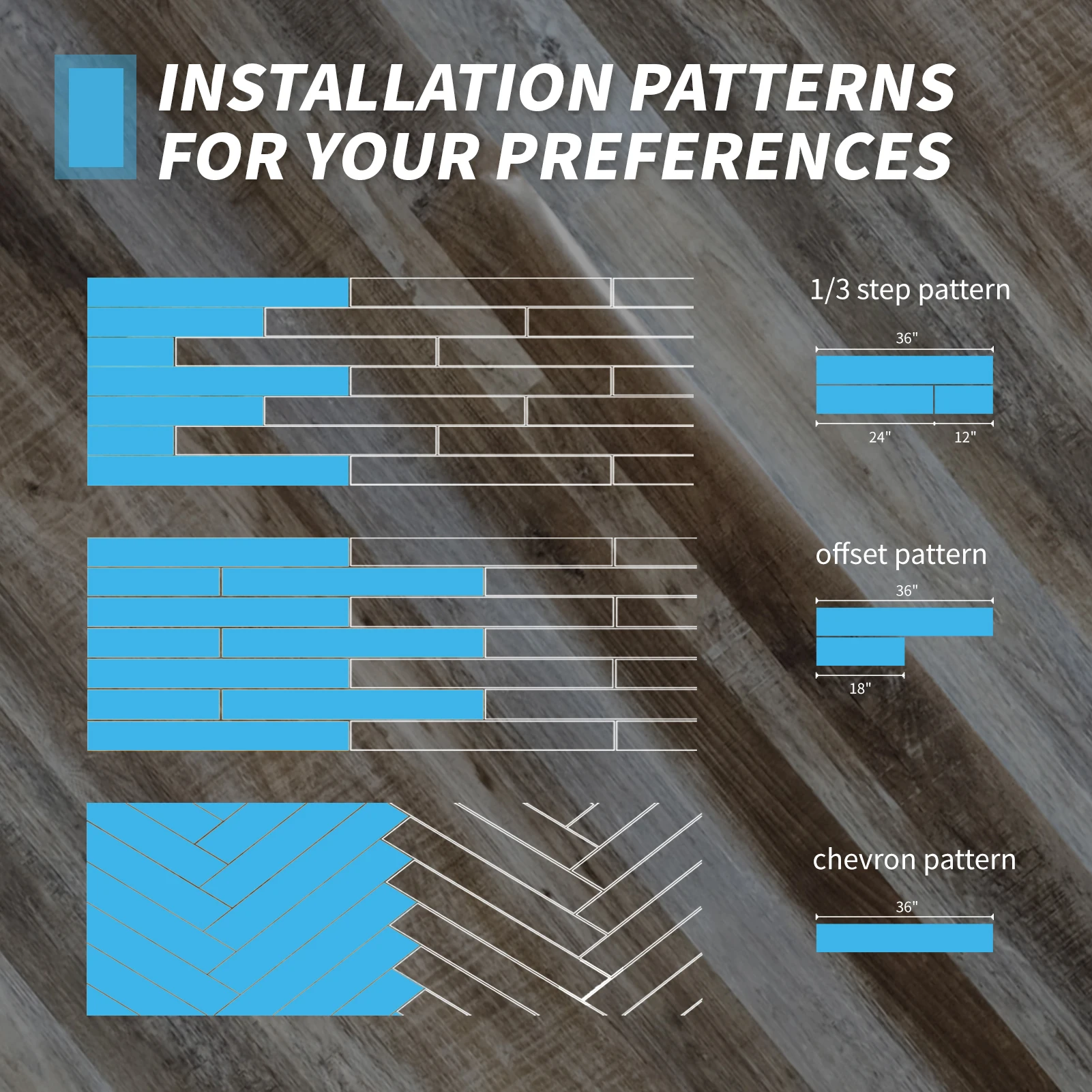 Art3d 36-Pack Peel and Stick Luxury Vinyl Flooring Tiles, 54 Sq. Ft Self Adhesive Wood Plank for Kitchen, Bedroom, Bathroom