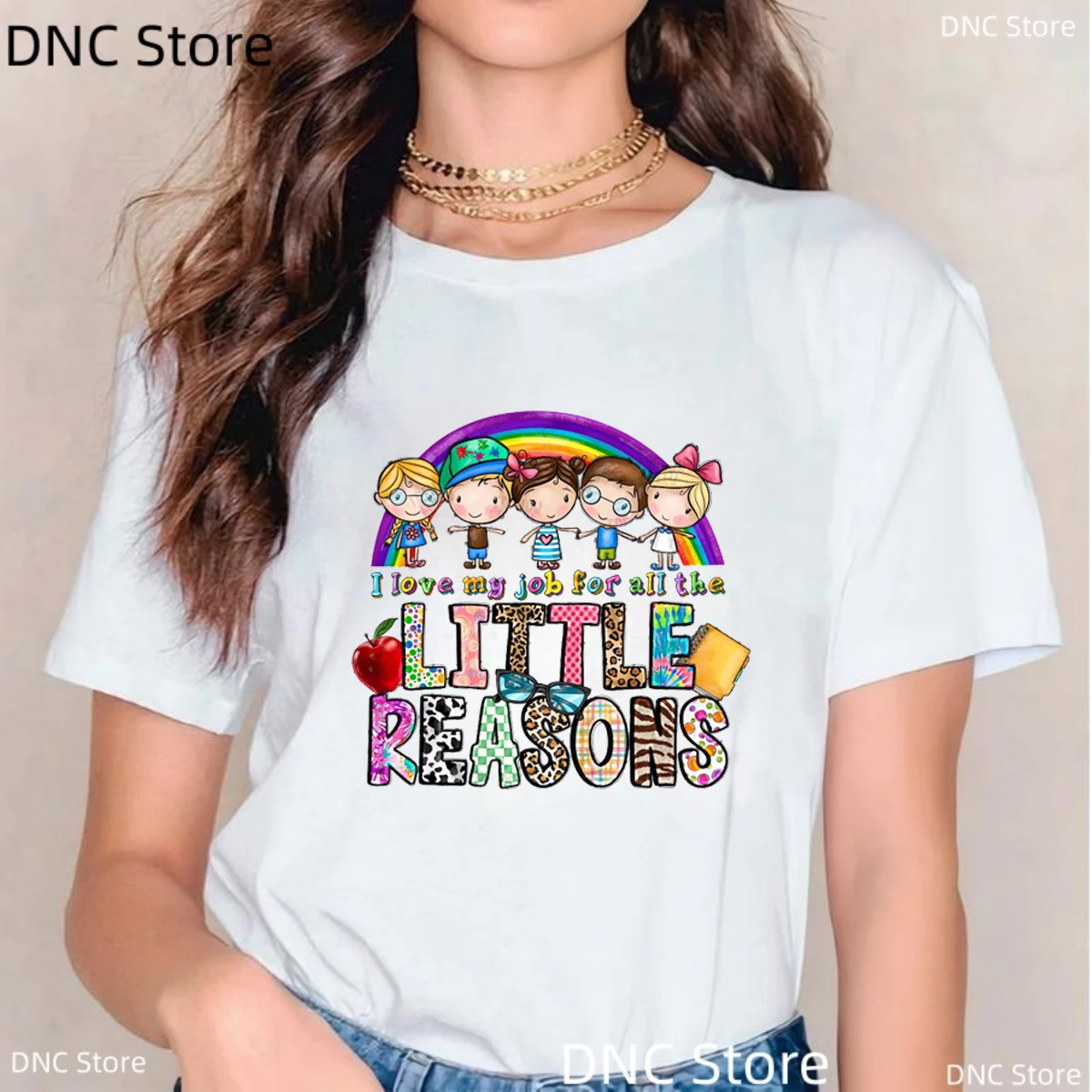 I Love My Job For All The Little Reasons Shirt, Kindergarten Teacher Tshirt Women, Love Daycare Teacher Tshirt,Back To Schoo Tee