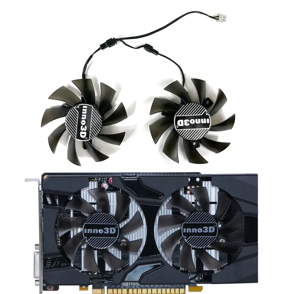 

75mm T128015SL CF8015L12S 0.19AMP 2Pin Graphics Card Cooler Fan for Inno3D GeForce GTX 1050 GTX 1050Ti Video card cooling fan