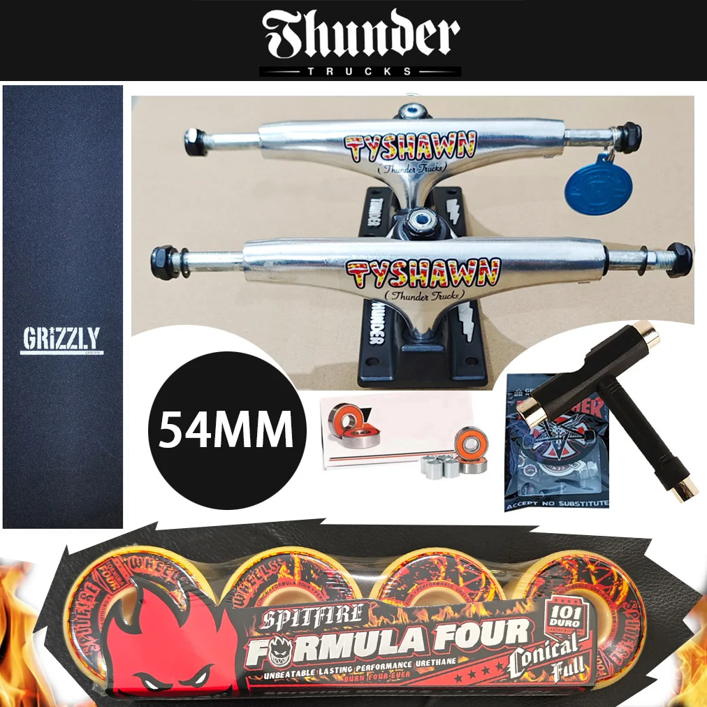 شاحنات تزلج THUNDER مقاس 147 للطوابق مقاس 8 بوصة بالإضافة إلى محامل فولاذية من الكروم الاحترافي وألواح تزلج وعجلات Spitfire #2