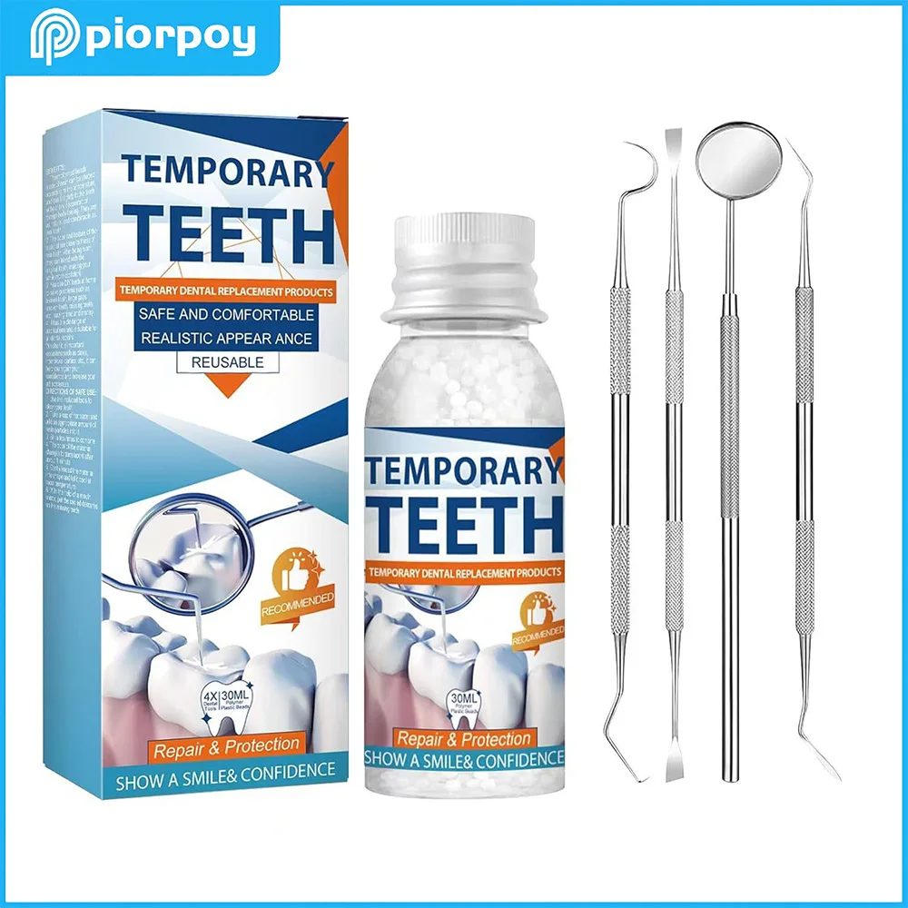 PIORPOY Temporary Resin Tooth Repair Kit FalseTeeth Solid Glue Shapeable Solid GlueDenture Adhesive Teeth Whitening Gel Dropship