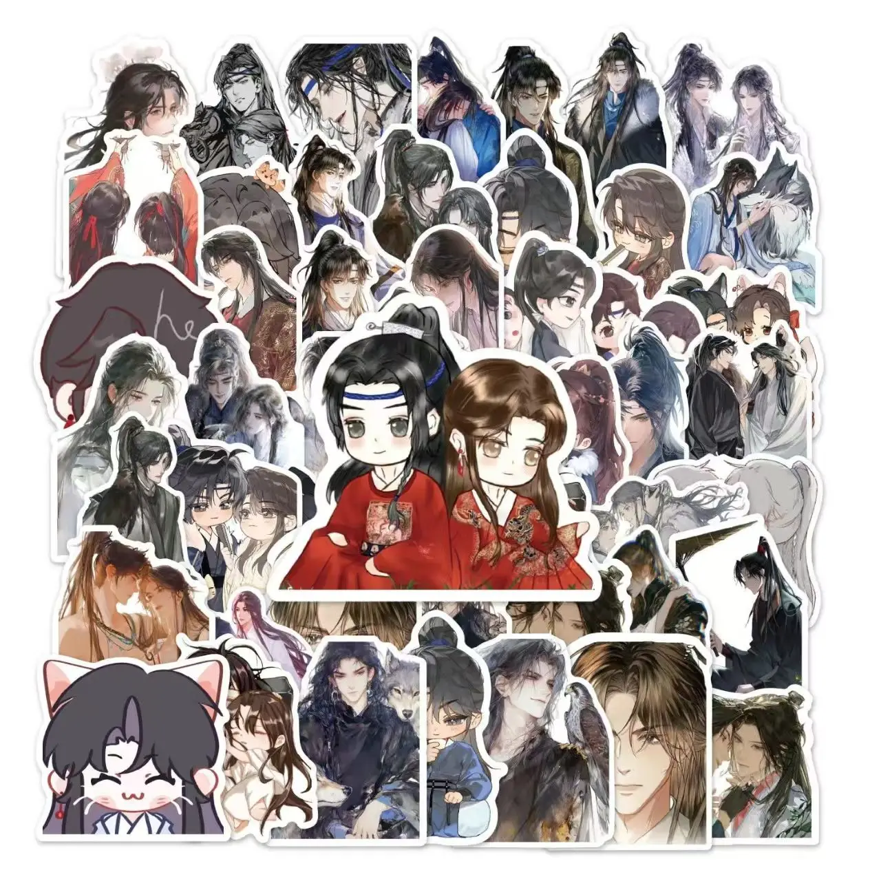 10/58/63/65pcs  Anime Jiang Jin Jiu Water Bottle Stickers Shen Lanzhou Xiao Ce'an Cute Vinyl Sticker for Laptop Decoration