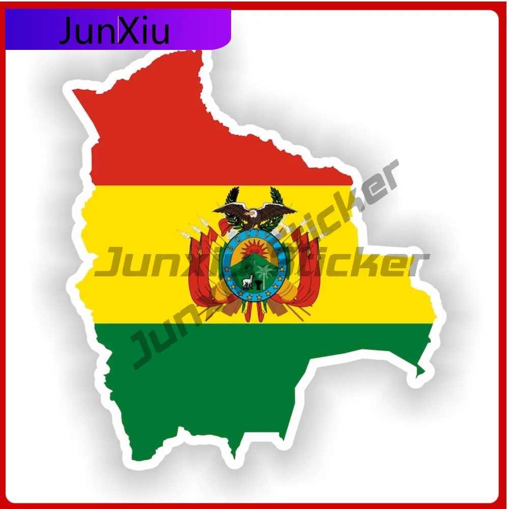 

Bolivia National Emblem Map Shape And Outline Vinyl Waterproof Decals Adventure Motorcycle Stickers Suv Waterproof Cars Electric