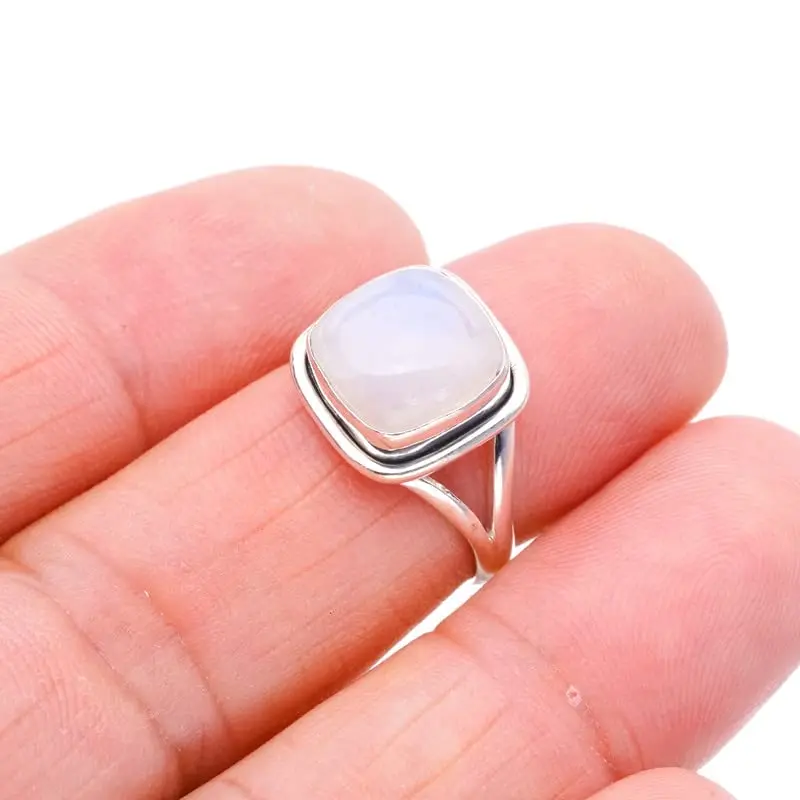 

StarGems® Natural Moonstone Handmade 925 Sterling Silver Ring 5.75 F0663