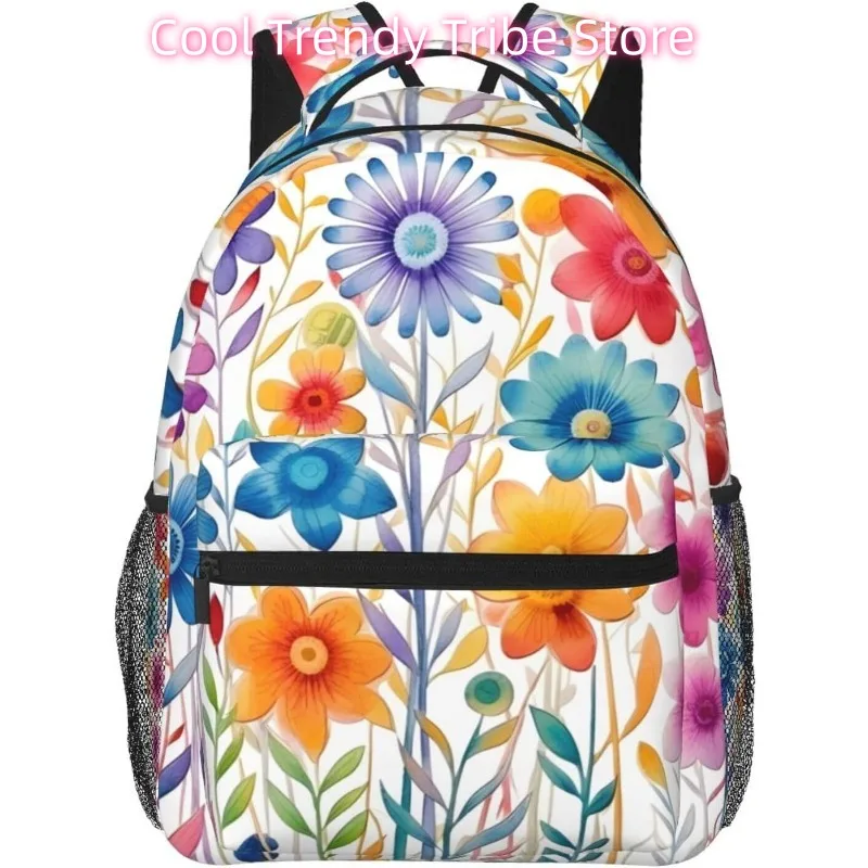 

Funny Colorful Flowers Lightweight Laptop Backpack Lightweight Multipurpose Travel Casual Daypack Unisex College Backapcks for