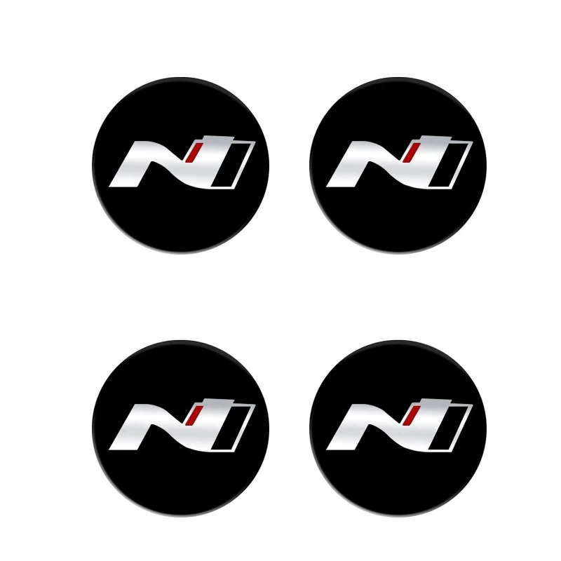 4pcs/set 56mm N N line Car Wheel Center Stickers Hub Cap Decal for Hyundai N LINE i30 i20 Sonata Accent Tucson Elantra Veloster