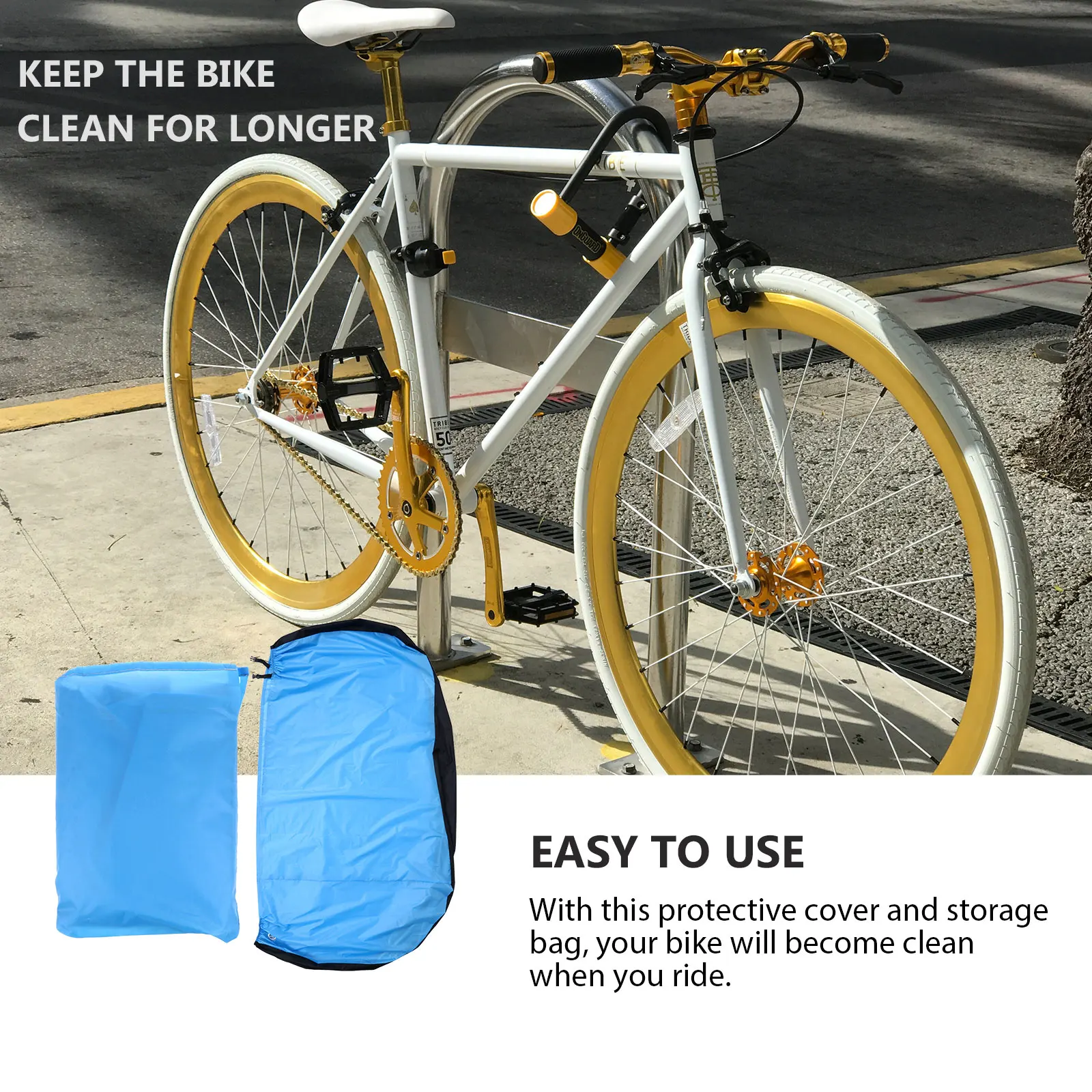 

Cover Waterproof Dust proof Outdoor Bike Protective Cover Lock hole Storage Bag Foldable Long lasting Bike Body Protector