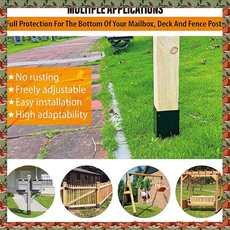 

Stainless Steel (Range 3.3-6Inch) Post Protector, Protects Wooden Mailboxes Fences From Lawnmower Rain Damage Post Protector