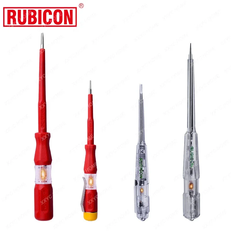 Japan RUBICON Electrical Tools RVT-211 RVT-111 Test Pencil 220~250V LED Voltage Tester Pen Diameter 3.0mm Slotted VDE Approved