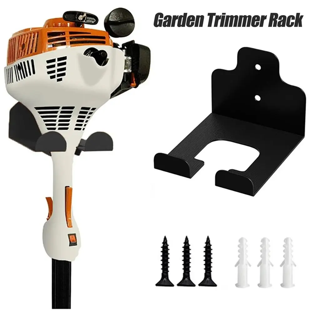 

1Pcs New Wall Mounted Weed Whackers Holder Iron Black Trimmer Rack Hedge Garden Tool For Grass Trimmer