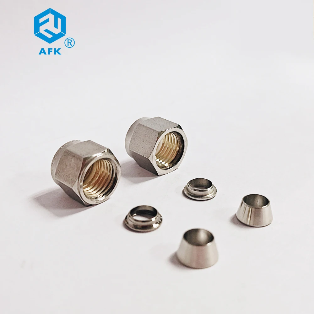 AFKLOK Type Stainless Steel 316 High Pressure 1/8in 1/4in 3/8in 1/2in 3/4in Tube OD Compression Nut and Ferrules Sets