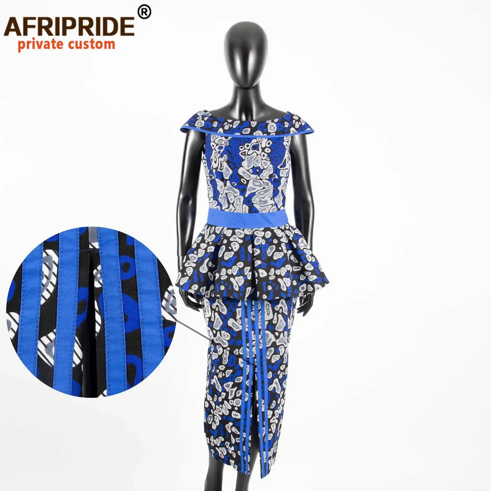 African Print Clothes for Women Crop Top and Maxi Skirt 2 Piece Set Sexy Party Outfits Traditional Clothing Plus Size A2126002