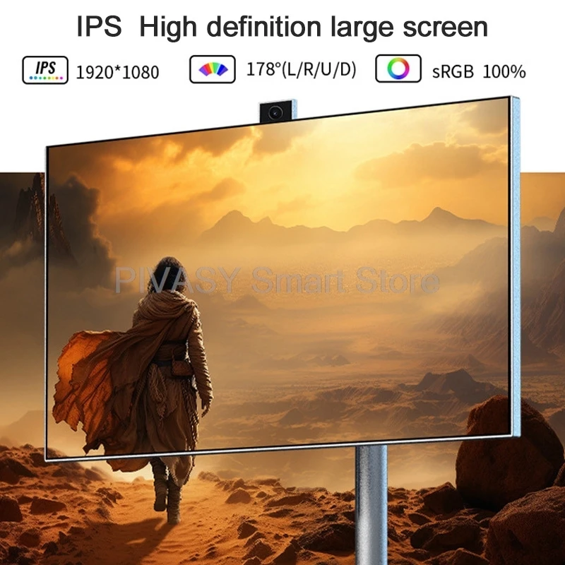 Mobile 27 Inch Battery-power Android13 Smart TV 6+128G Video Music Office Rotatable Touch Screen Movable Portable Tablet Stand