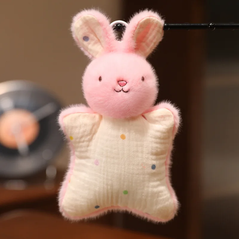 Animal bonito panda coelho toalha calmante dedo fantoche brinquedos de pelúcia simulação macio pelúcia gato capivara bebê brinquedos calmantes presente