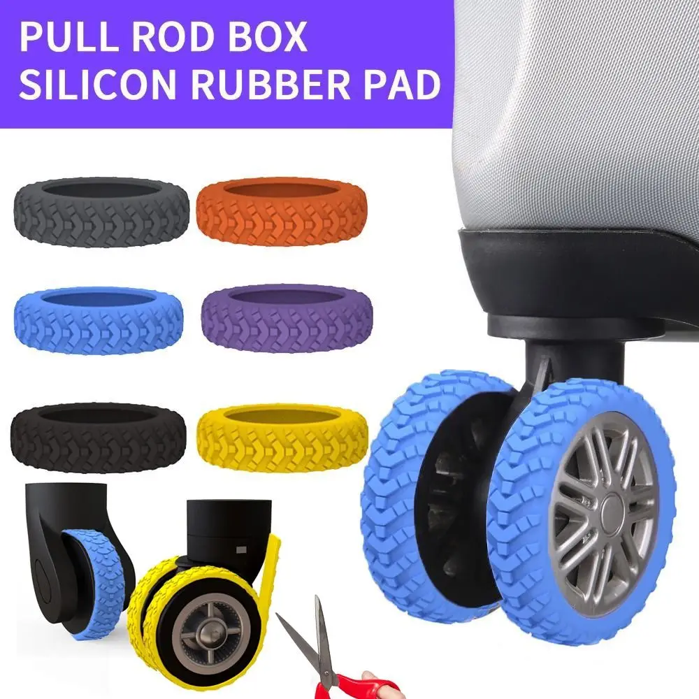 4PCS Damping Travel Luggage Caster Shoes Noise Wheels Guard Cover Reduce Wheel Wear Luggage Wheels Protector