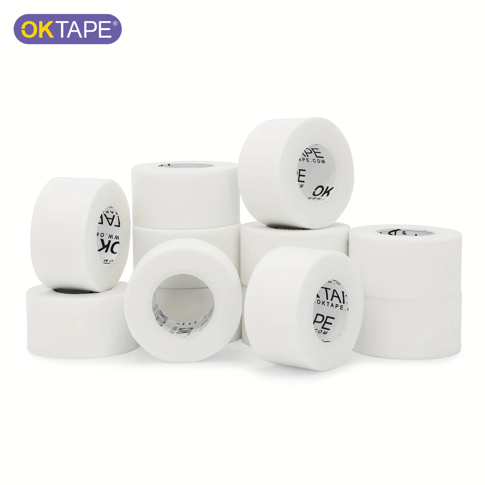 OK TAPE OKPore Nonwoven Tape Latex Free Breathable Tape, Suitable for Gym Sports Protection Wound Wrap 4 Rolls, 6 Rolls, 12Rolls