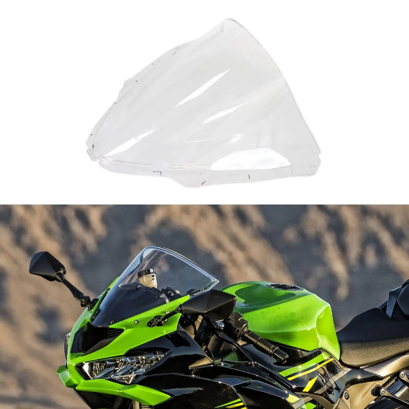 

Clear Motorcycle Windshield Wear Resistant PC Wind Deflector Parts for Kawasaki ZX6R 2024 Model