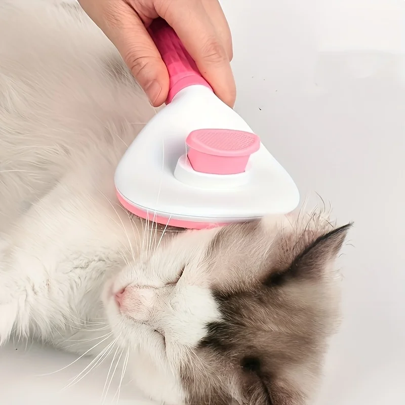 Leicht zu reinigende Hunde- und Katzenpflegebürste – sanfter Haarentfernungs-Massagekamm mit Ein-Knopf-Bedienung, ideal für alle Hunde- und Katzenrassen – Detail 6