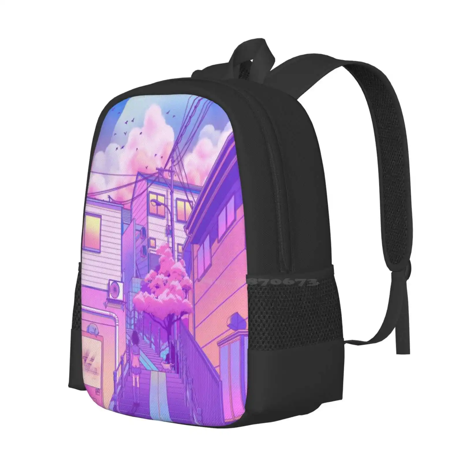 Tokyo City Pop Hot Sale Schoolbag Backpack Fashion Bags Tokyo Anime Manga Japan Aesthetic Mood Light Star Sunset Lofi Vibe 80S