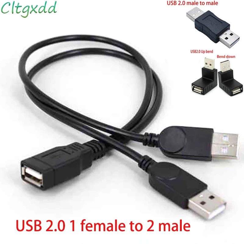 Cltgxdd 30CM USB 2.0 1/2 connection cable A revolves around A female head 90 degrees up/down/left/right bend adapter extension