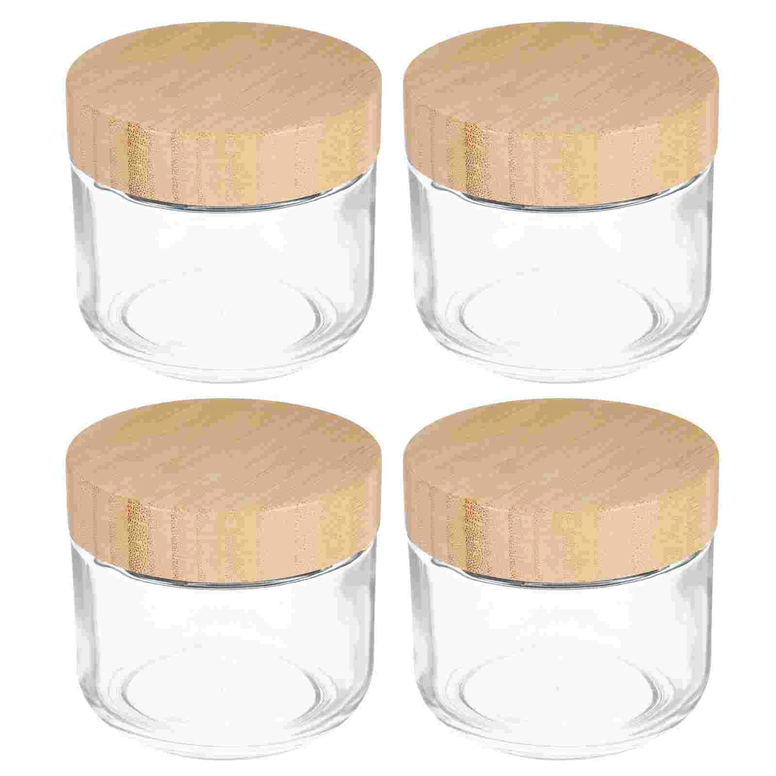 

4 Pcs Desktop Lampshade Glass Jar Conch Keychain Food Container Cookie Jars with Lids Airtight