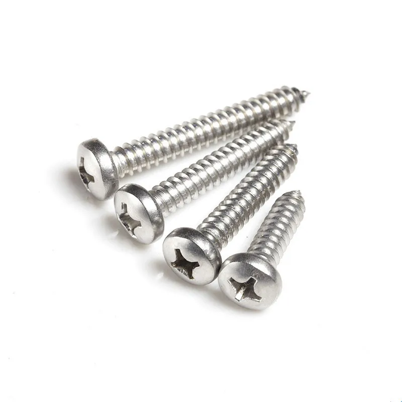 50pcs M2.3 Phillips pan head screws cross round headel screws aelf-tapping sharp tail stainless steel bolt GB845 4mm-16mm long