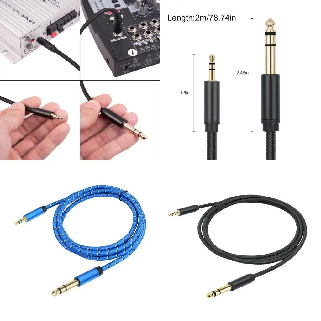 Y1UB 3.5 مللي متر إلى 6.35 مللي متر كابل ثنائي الاتجاه كابل ذكر إلى كابل ذكر للجيتار الكهربائي #1