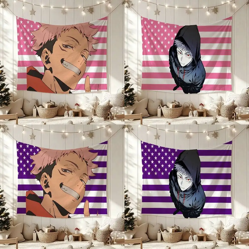 J-Jujutsu-S I-Itadori Yuji Kaisen Flag Outdoor Decorations for Bedrooms Home Decor Items Decoration Banners