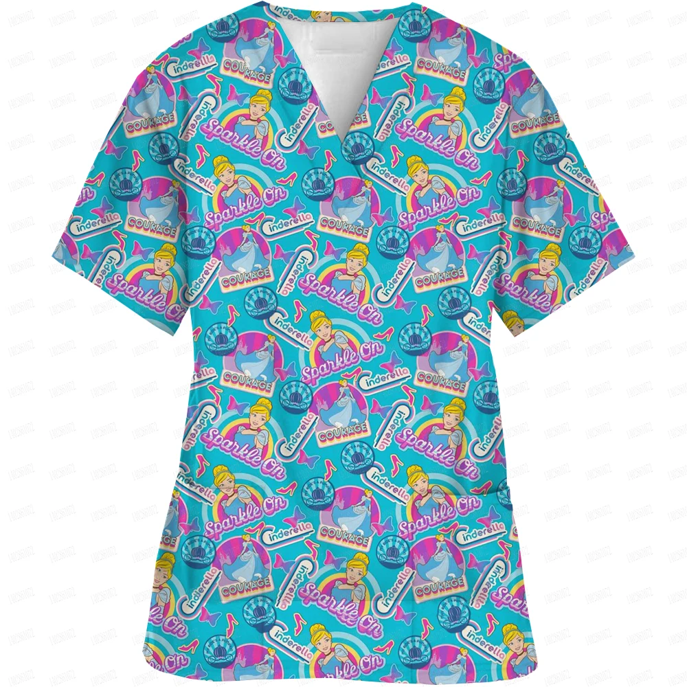 Disney Frozen Princess Print Wholesale Operating Room Uniform Scrubbing Hospital Work Scrubbing Supplies Nurse Dental Work Cloth