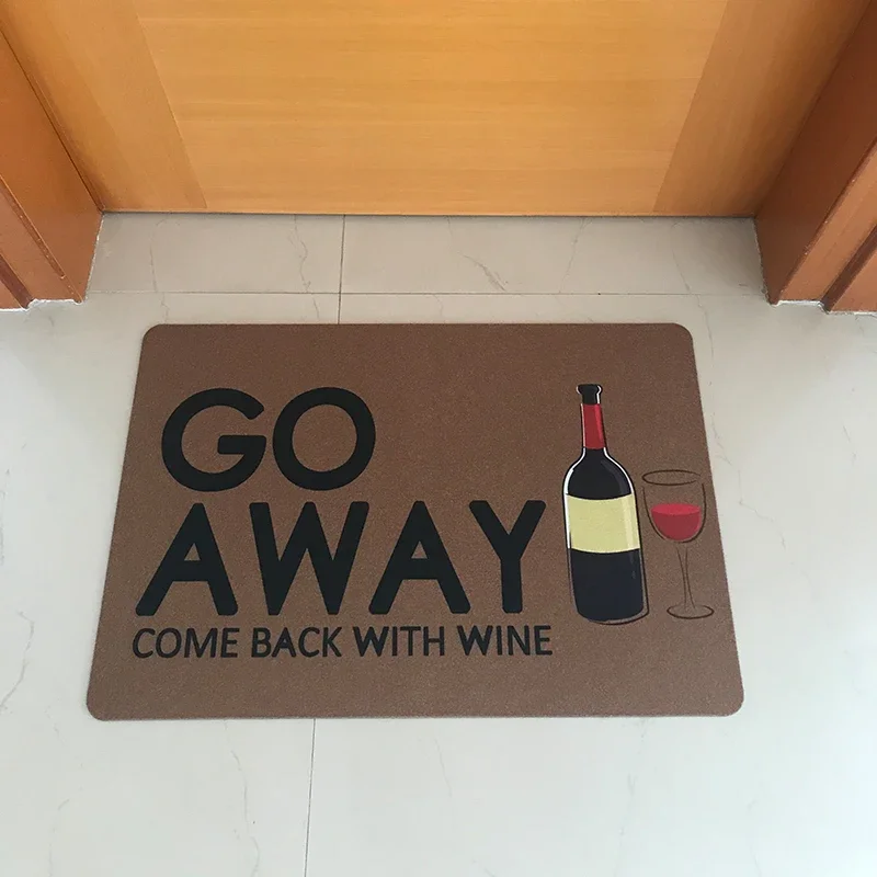 Personalized Doormat Funny Doormat Entrance Floor Mat Funny Door Mat Go Away Come Back With Wine Designed Non-slip Doormat image 2