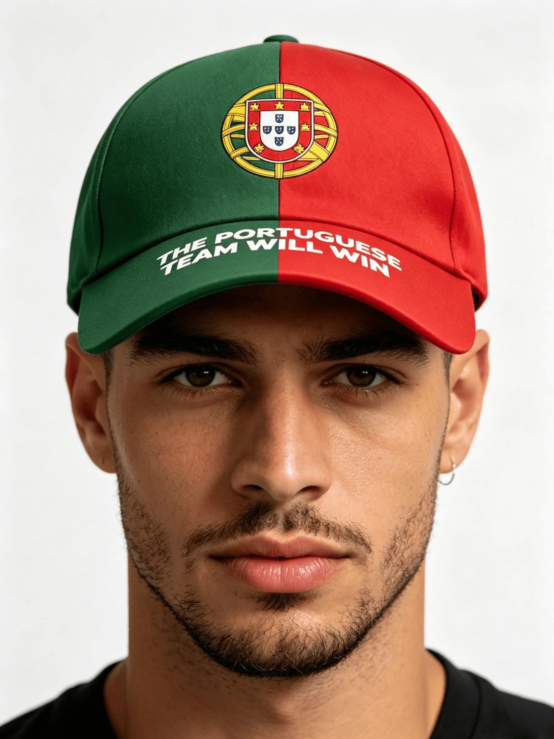 Portugal National Flag Graphic Baseball Cap Football Fan Cheer Slogan Unisex Lightweight Travel Adjustable Visor Headwear