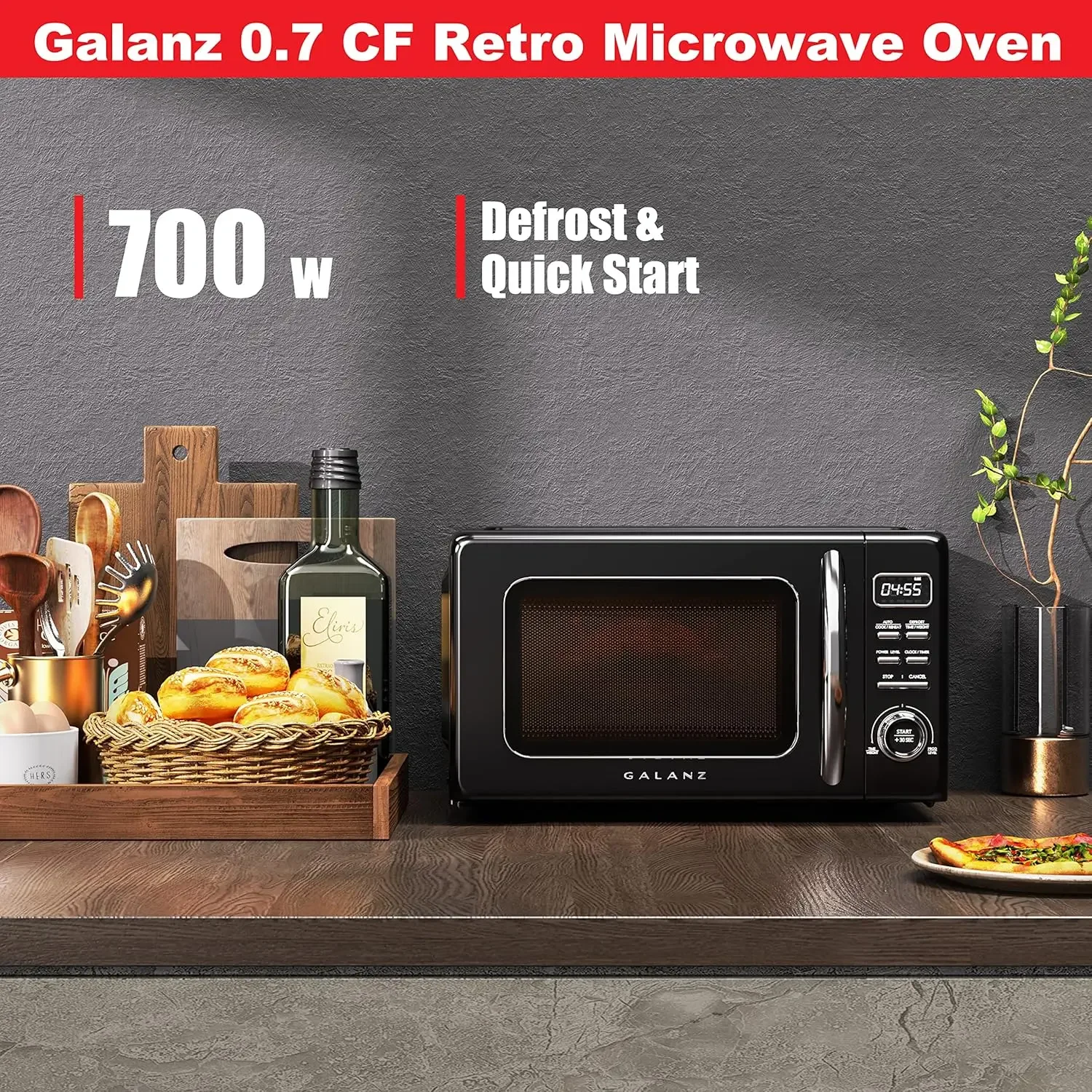 Microwave Oven with Auto Cook , Defrost, Quick Start Functions