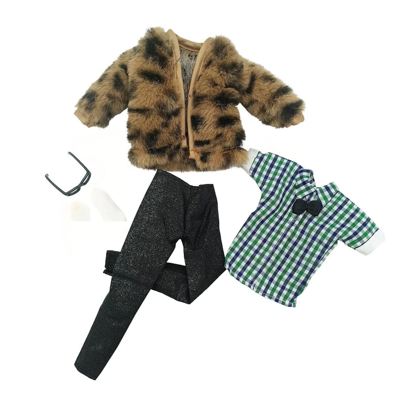 12 بوصة دمى الذكور الاطفال اللعب كين ملابس دمى معطف الشتاء بانت أحذية أعلى نظارات الشحن السريع هدية عيد ميلاد للبنين بنات #6