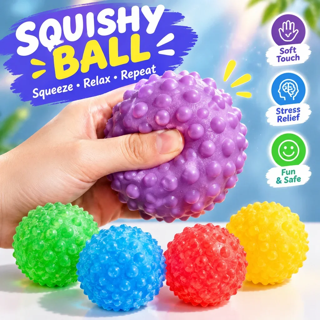 Blind Box Squishy Ice Maltose Ball Fidget Toy Soft Slow Rebound Squeeze Anti Stress Hand Exercise Gift for Adults Kids Noisy
