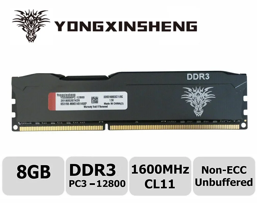 YONGXINSHENG Ram DDR3 4GB 8GB 2GB 1333 1600 1866MHz memoria Desktop Memory  240pin 1.5V New dimm