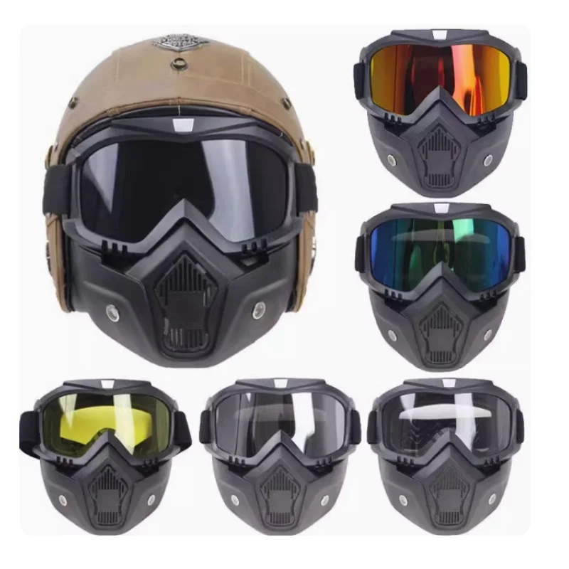 

Retro goggles, half helmet mask, motorcycle helmet mask, windproof goggles, off-road goggles