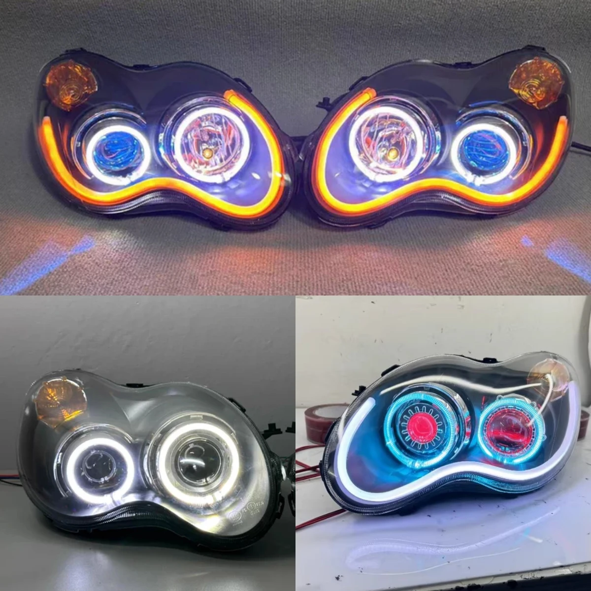 

Светодиодные фары Angel Eye для BYD F0 08-15 с ДХО, ближним и дальним светом, а также указателями поворота