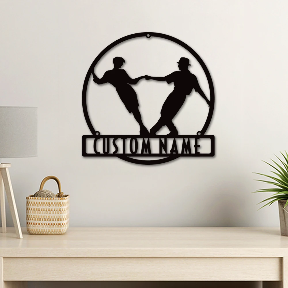 

1pc diy dancer Customized Name Tin Wall Signs Metal Wall Plaque For Living Room Kids Room