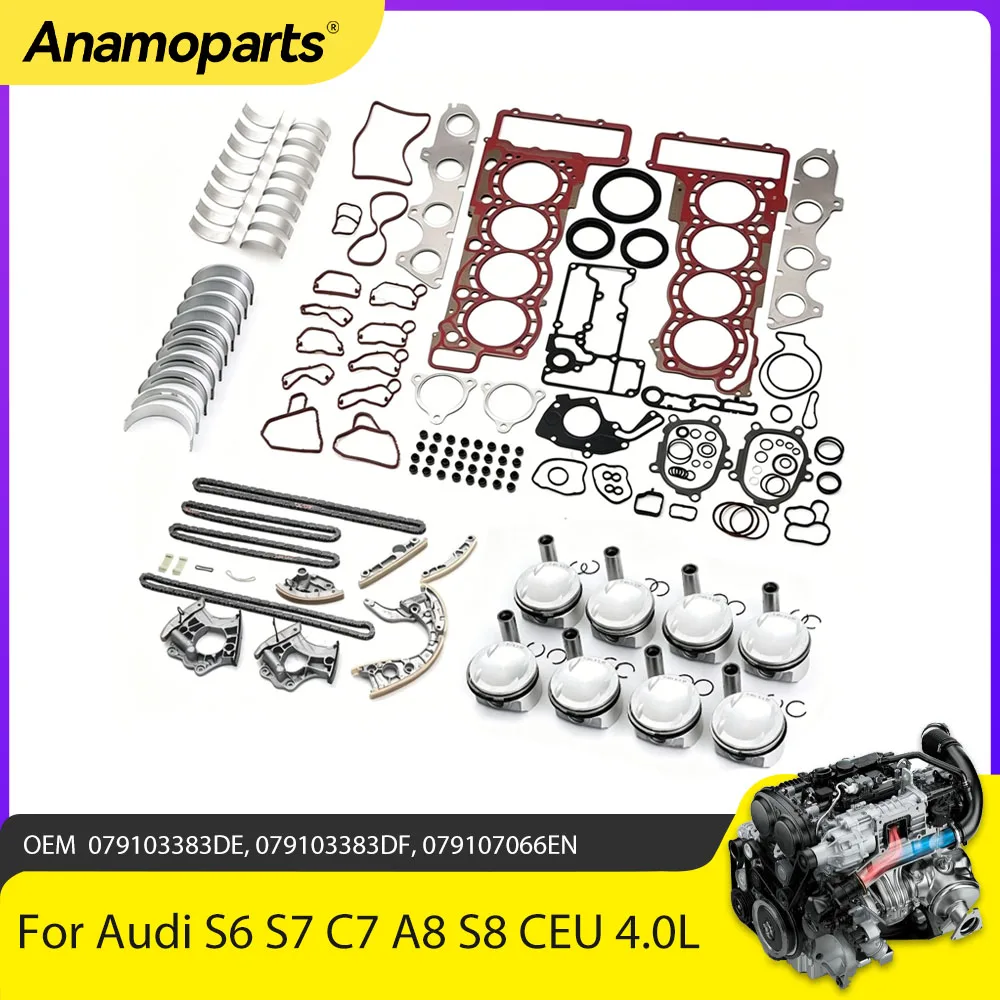 Kit de joints de culasse et chaîne de distribution pour moteurs 4.0 L T CEU CGT CTG Audi S6 S7 A8 S8 RS6 RS7 D4 4H 4.0L TFSI V8 Essence