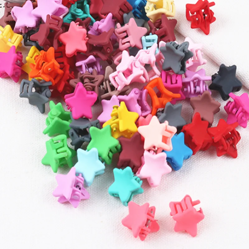 New 30Pcs/set Summer Candy Color Colorful Star Bead Shaped Hair Claws for Women Popular Small Hair Clip