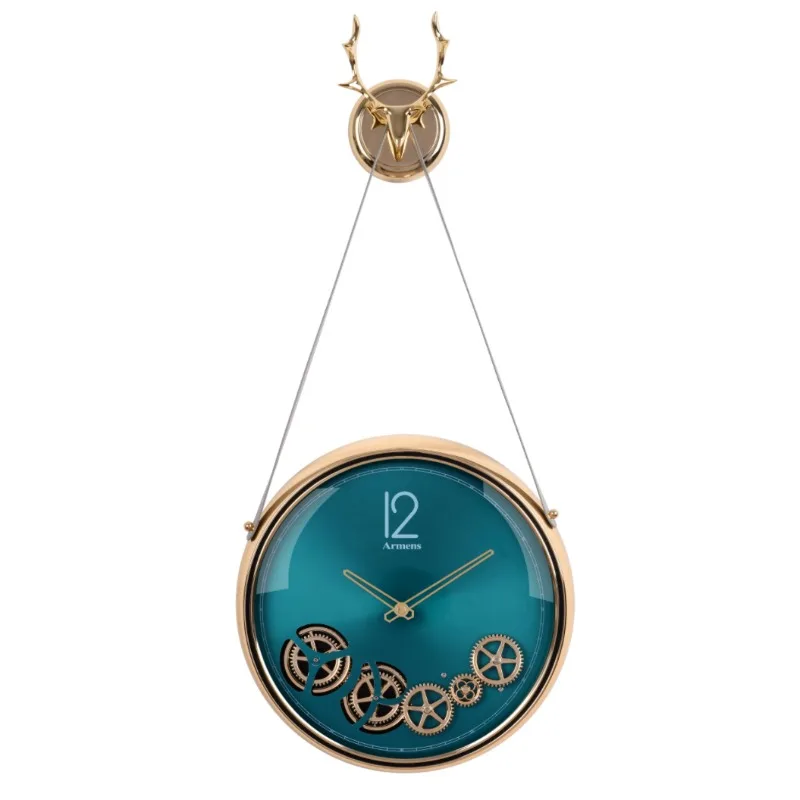 Armor Light Luxury Fashion Living Room Dining Room Rotating Gear Wall Clock